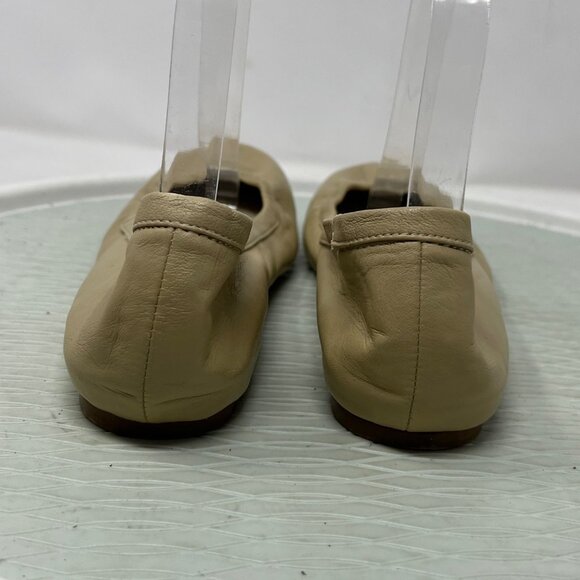 Target Leather Ballet Flats Size 8.5 Comfort Shoes Cream Tan Slip On Round Toe - Picture 4 of 8